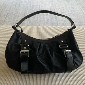 Gianni Bini Black Shoulder Bag with Silver Hardware